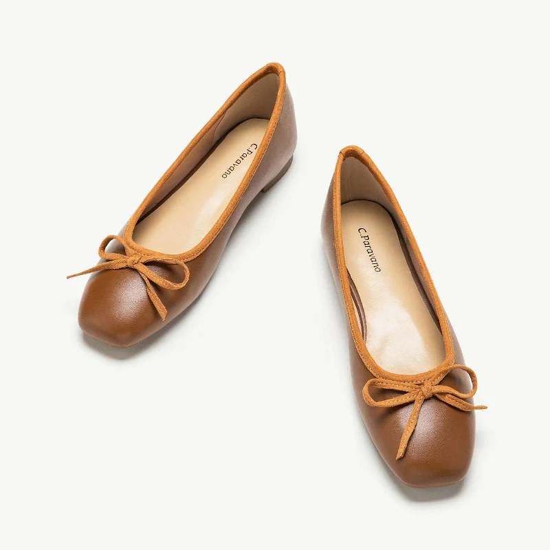Leather Sandals For Sale Bowknot Ballet Flats (Elena)