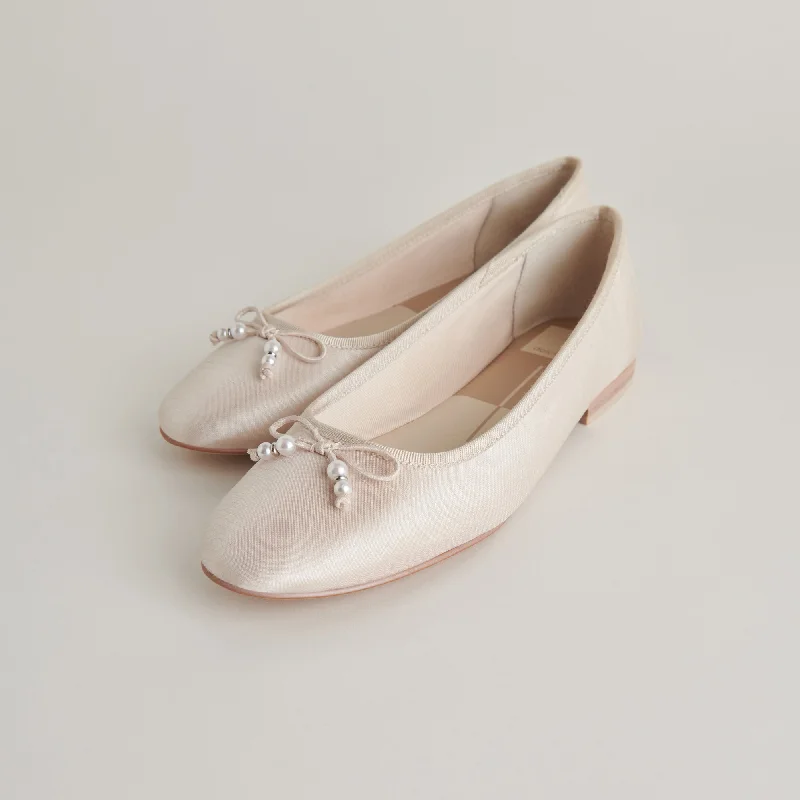 Comfortable Work Sneakers CACY PEARL BALLET FLATS VANILLA PEARLS
