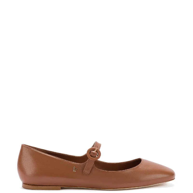 Comfortable Loafers For Men Blair Ballet Flat In Caramel Leather