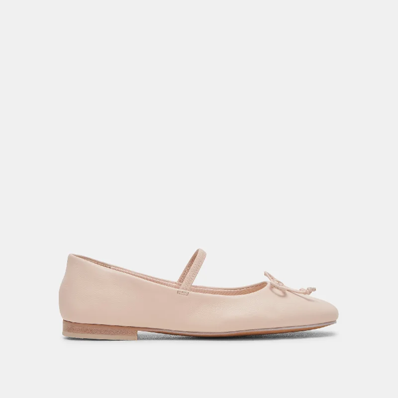 Warm Winter Boots CARIN BALLET FLATS LIGHT PINK LEATHER