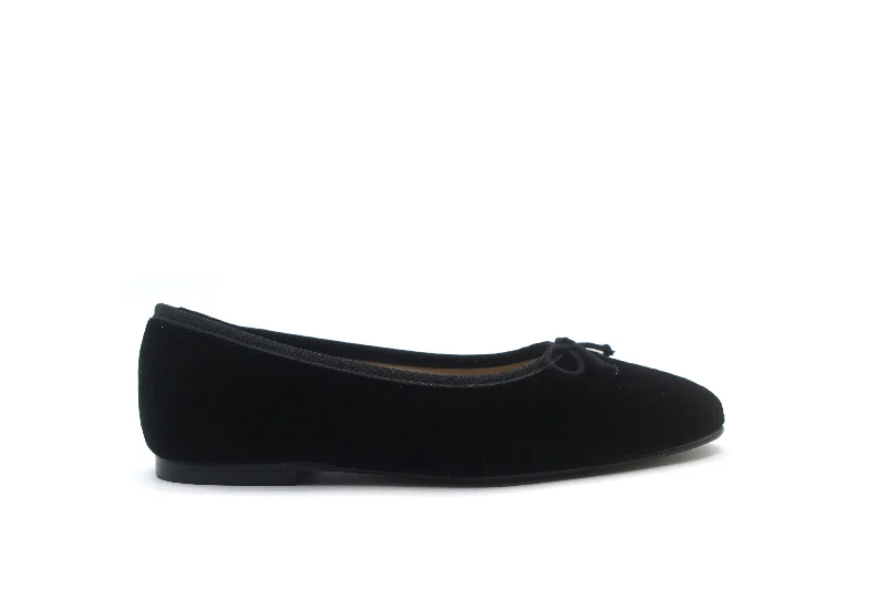 Leather Sandals For Sale Valencia Black Velvet Ballet Flat