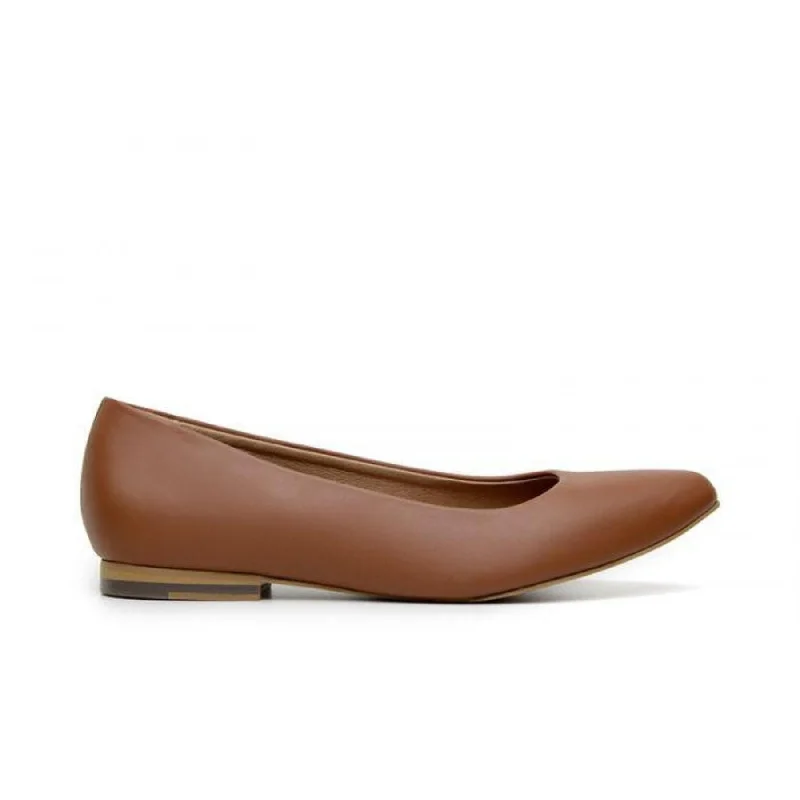 Elegant Wedding Shoes 'Diana' Vegan Women's Flat by Ahimsa - Matte Brown