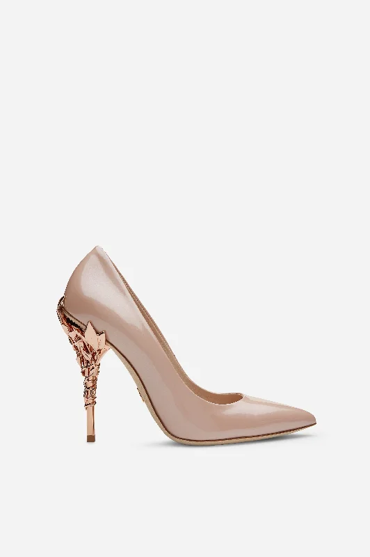 Best Hiking Shoes Online Vintage Pink Leather Eden Heels with Rose Gold Leaves