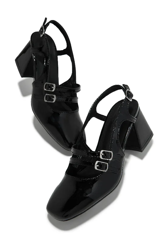 Stylish Sneakers For Running Elly Block Mid Heels - Black