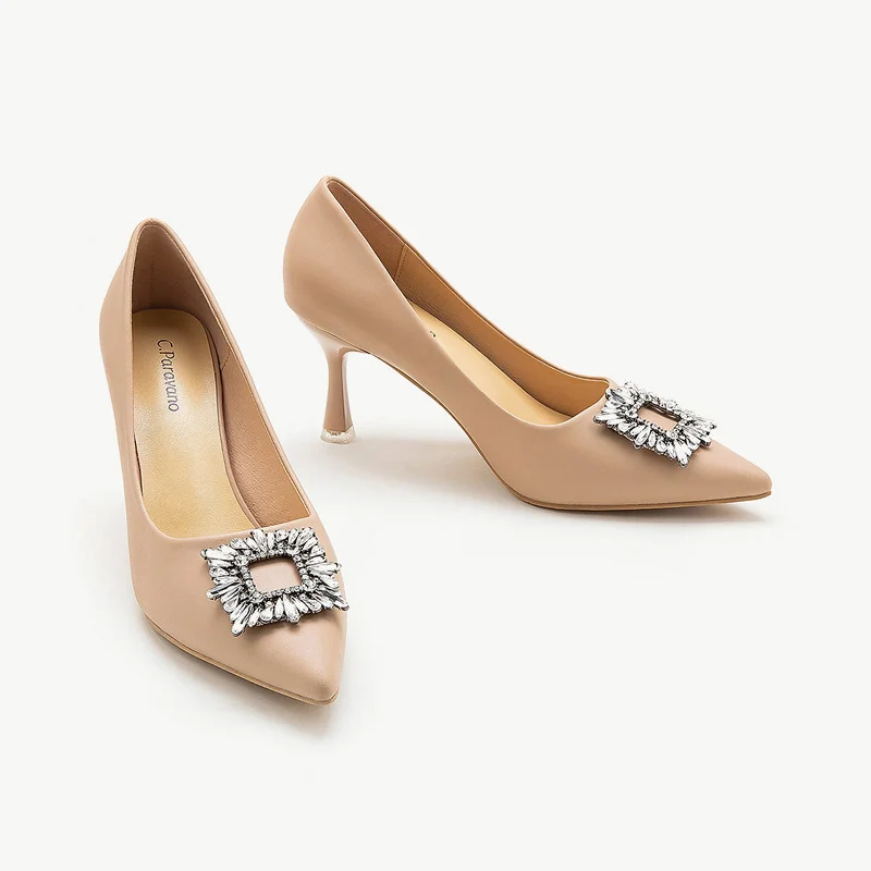Comfortable Flip Flops Crystal Buckle Pumps (Olivia)