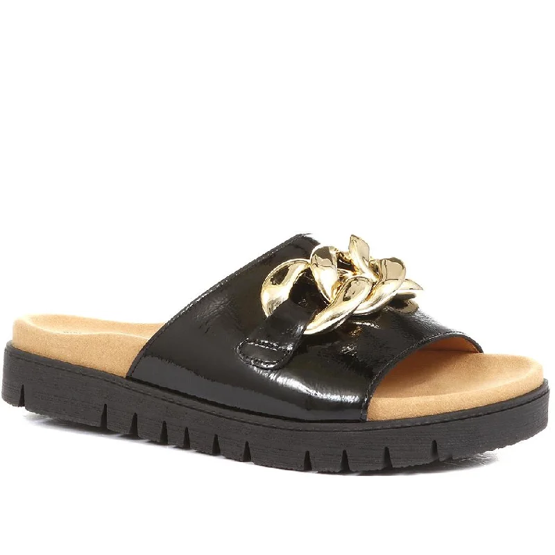 Stylish Platform Boots Erica Embellished Leather Mule Sandals - GAB35532 / 322 033
