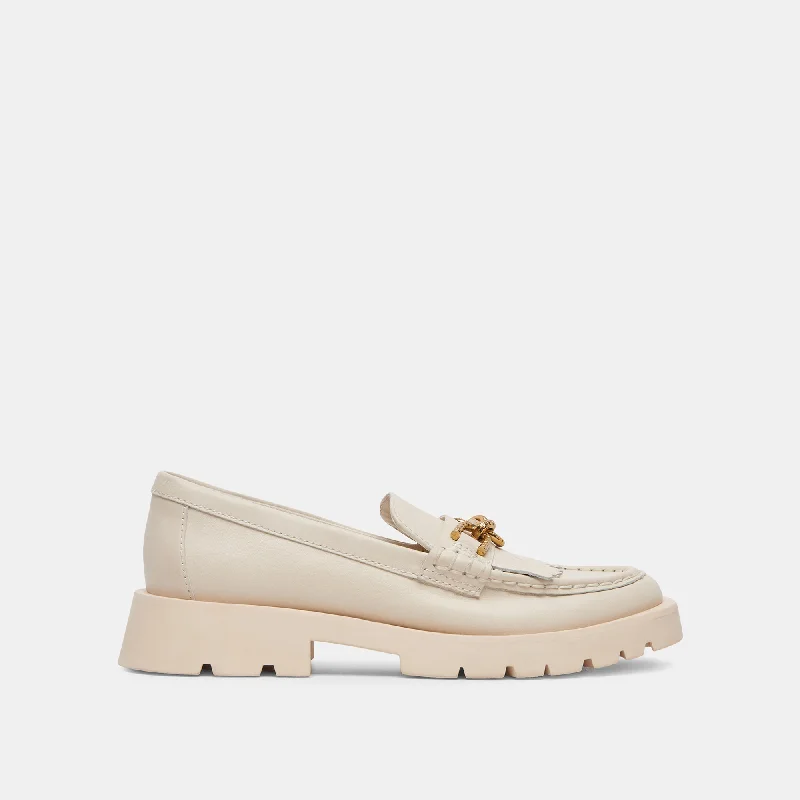 Fashionable Work Sneakers ERNA FLATS IVORY LEATHER