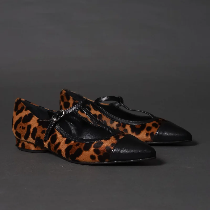 Comfortable Lace-Up Shoes Eugenia Leopard