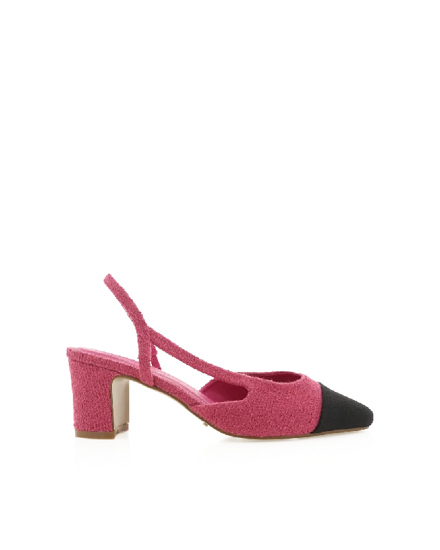 Comfortable Slippers Online FINTRA - PINK TWEED-BLACK