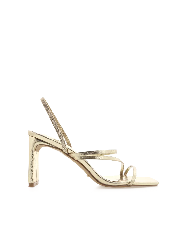 Luxury Leather Sneakers GENNA - GOLD METALLIC