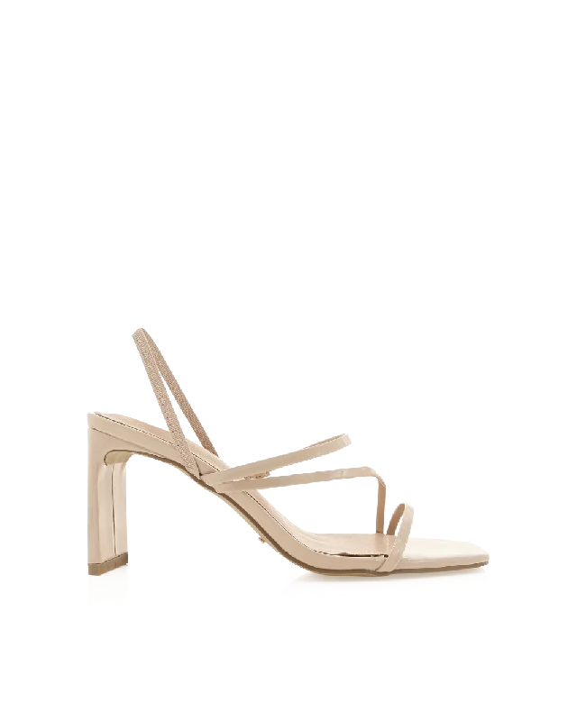 Luxury Leather Sneakers GENNA - NUDE PATENT