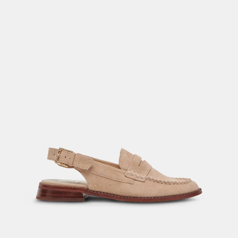 Stylish Platform Boots HARDI LOAFERS CAMEL SUEDE