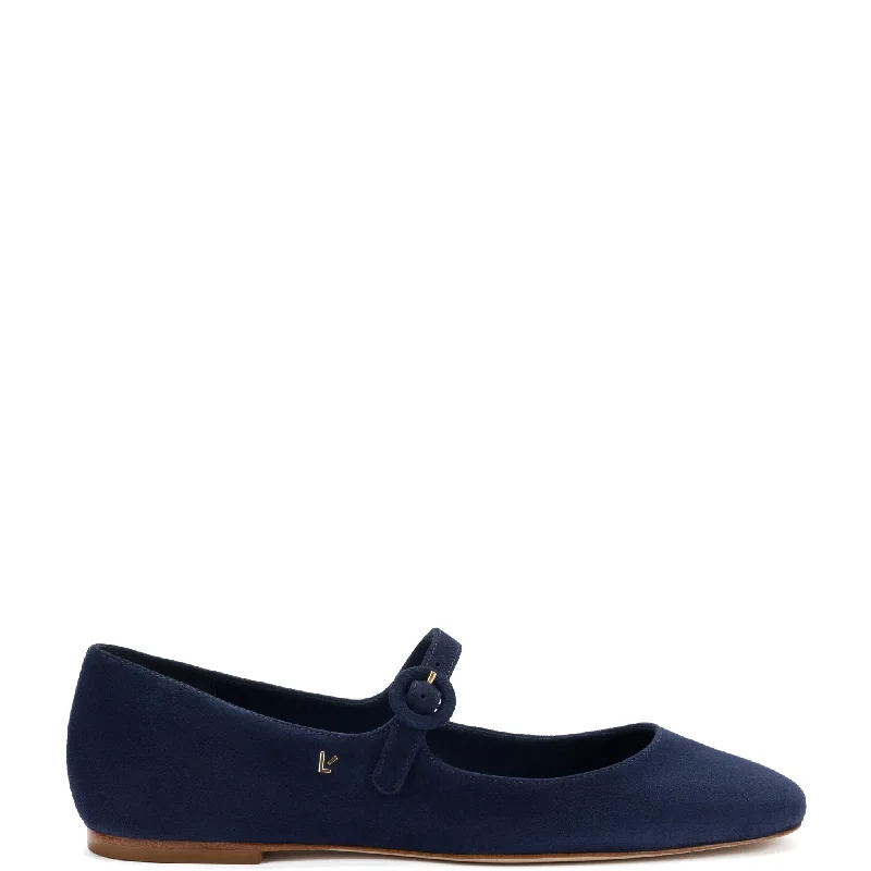 Stylish Sneakers For Running Blair Ballet Flat In Navy Suede