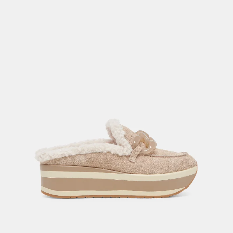 Waterproof Sports Shoes JAMEY PLUSH SNEAKERS TAUPE SUEDE