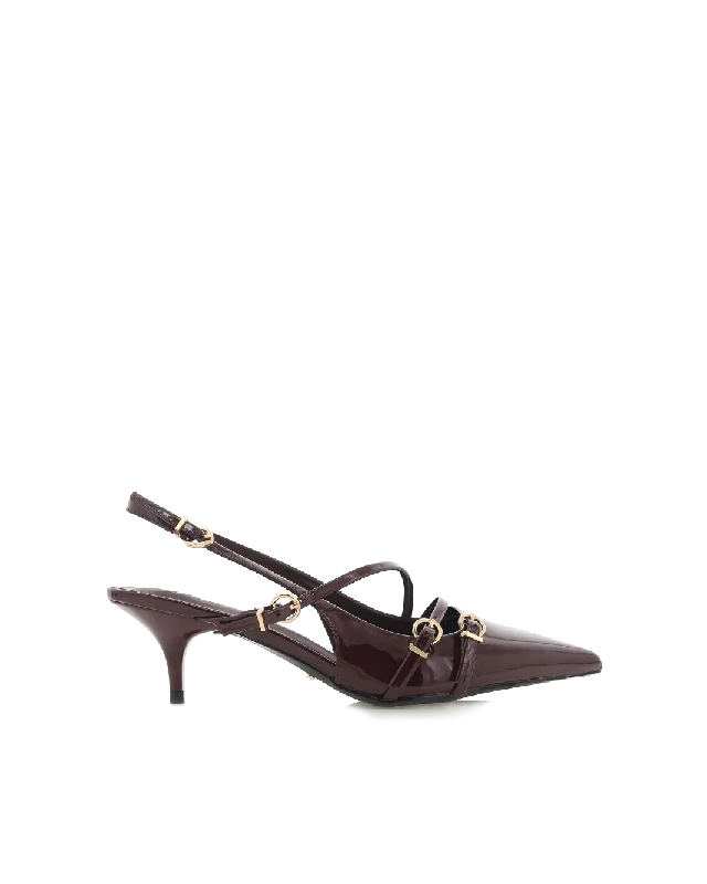 Durable Work Boots JEANI - WINE PATENT