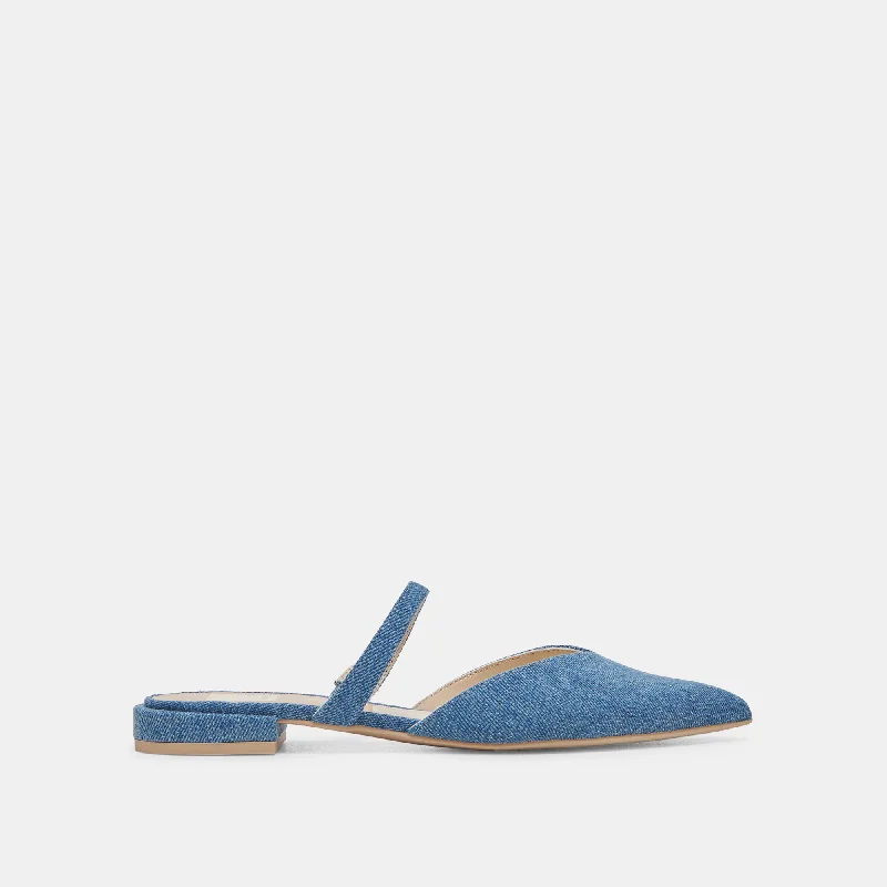 Comfortable Loafers For Women KANIKA FLATS BLUE DENIM