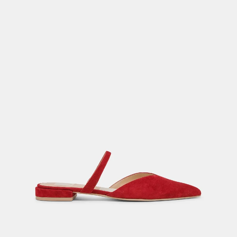 Trendy Casual Sandals KANIKA FLATS CRIMSON SUEDE