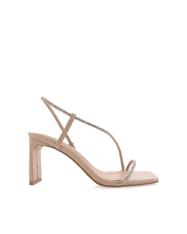Comfortable Lace-Up Boots KAYE - NUDE
