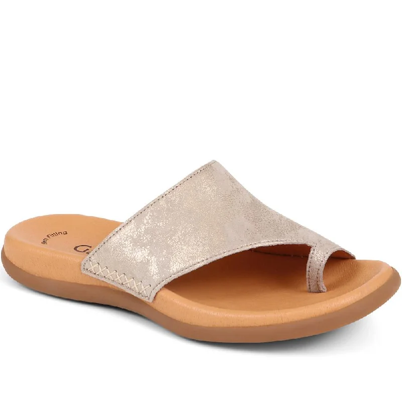 Running Footwear Sale Lanzarote Leather Toe Loop Mules - GAB29615 / 314 556