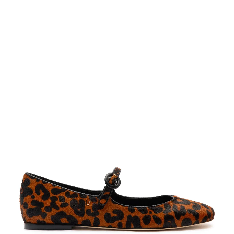 High Fashion Sneakers Blair Ballet Flat In Leopard Print Calf Hair