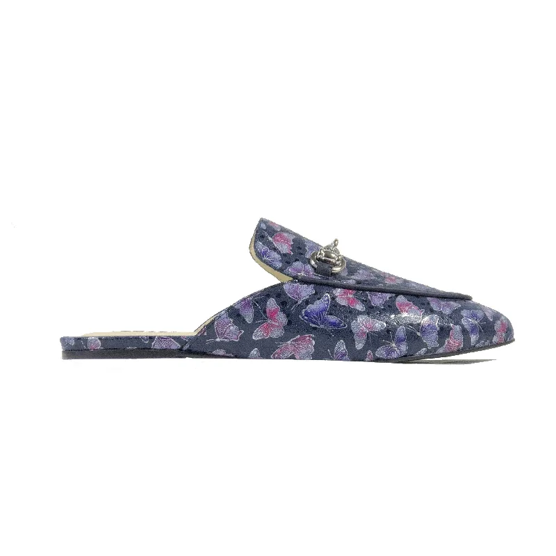 Comfortable Casual Sandals 'Lucinda' vegan textile slides by Zette Shoes - deep navy