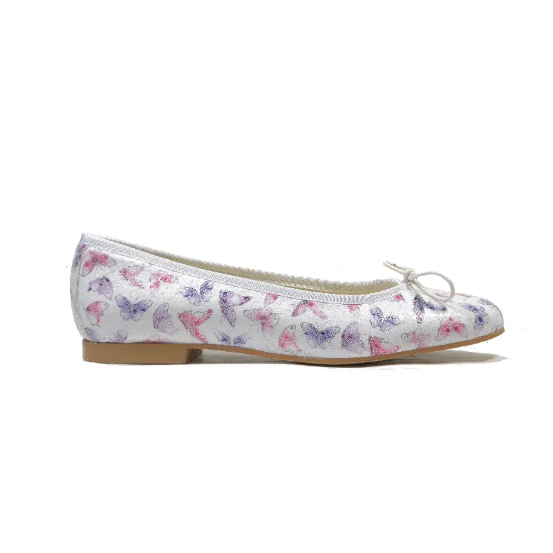 Durable Flip Flops 'Madi' vegan textile ballet flat by Zette Shoes - white