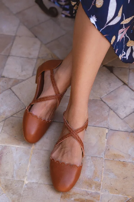 Affordable Hiking Shoes Montana Criss Cross Leather Flats