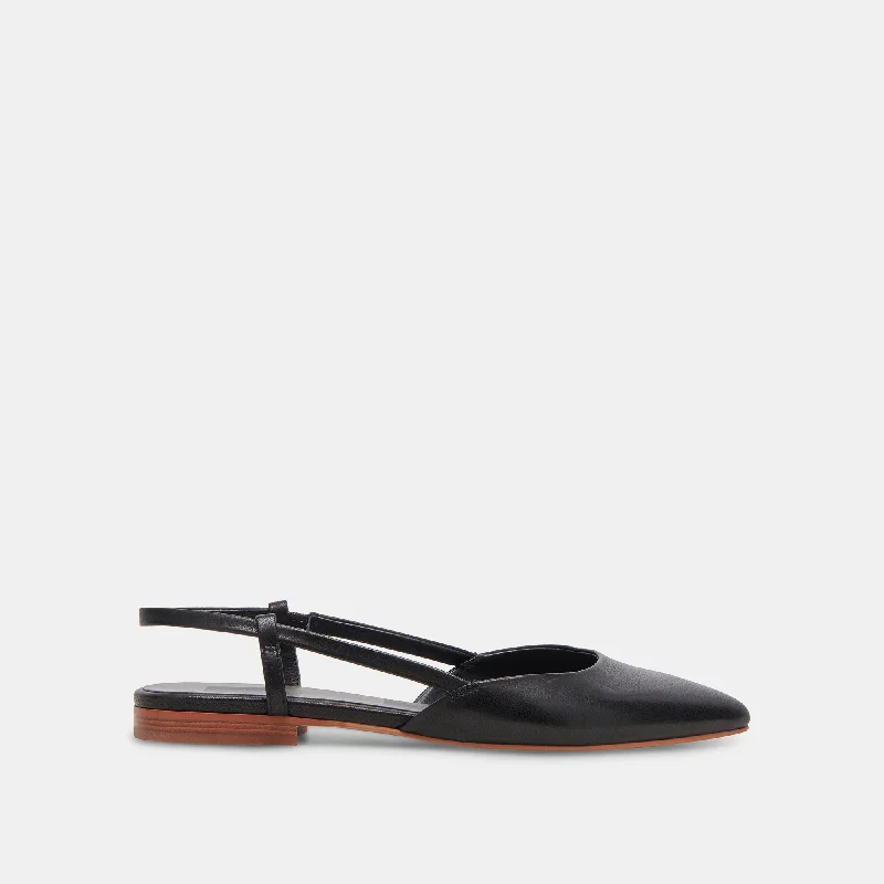 Durable Snow Boots NARAH FLATS BLACK LEATHER