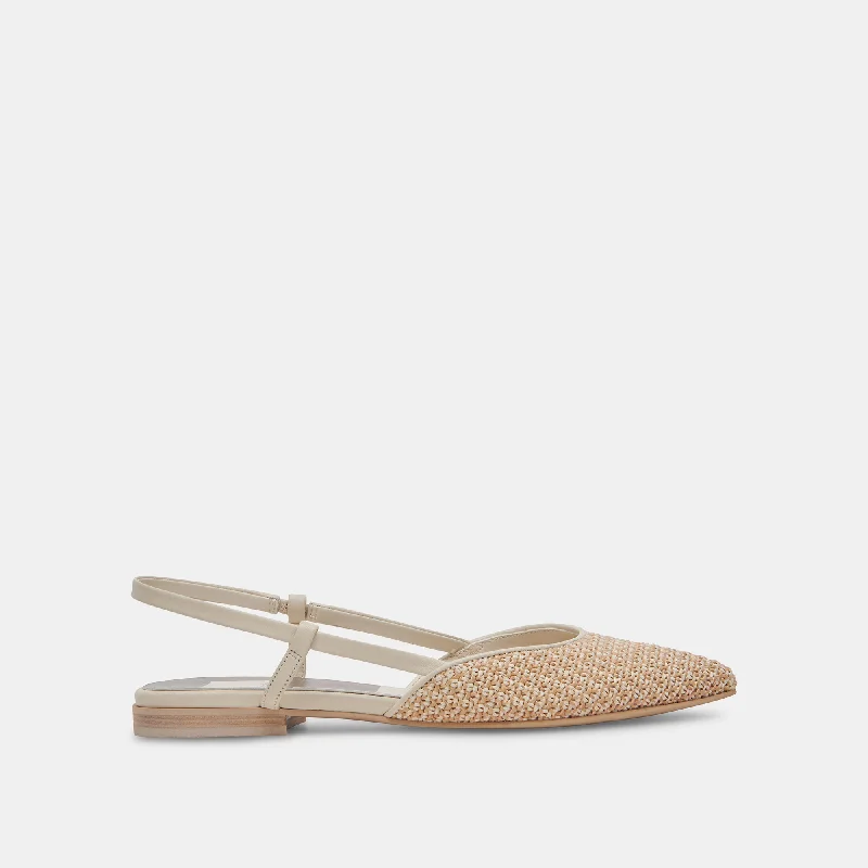 Trendy High Top Sneakers NARAH FLATS WHITE NATURAL RAFFIA