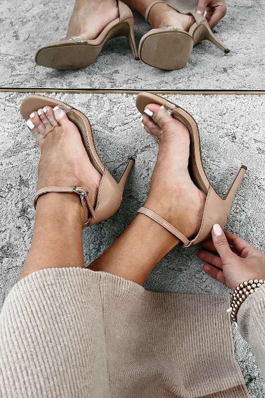 Best Running Footwear Never Underestimated Ankle Strap Heels (Clear/Sand)