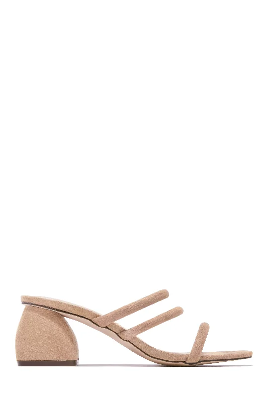 Designer Boots Collection Nora Block Mid Heel Mules - Nude
