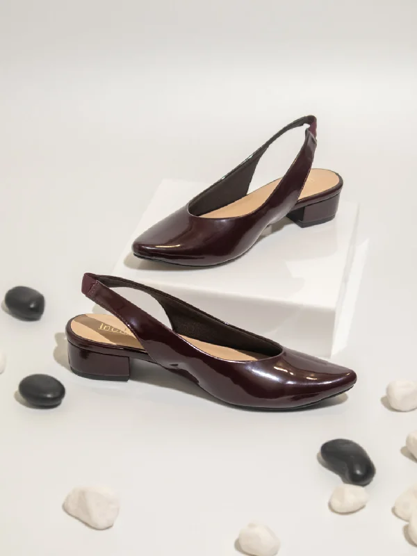 Formal Sports Shoes Women Maroon Mules Flats