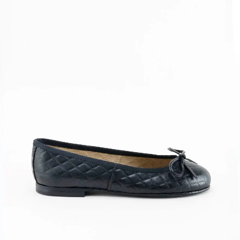 Outdoor Work Boots Papanatas Quilted Black Ballet Flat