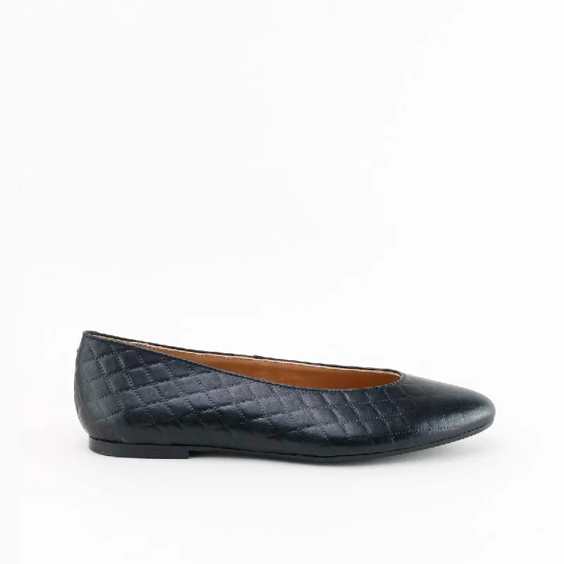 Stylish Winter Footwear Papanatas Quilted Black Pointed Flat