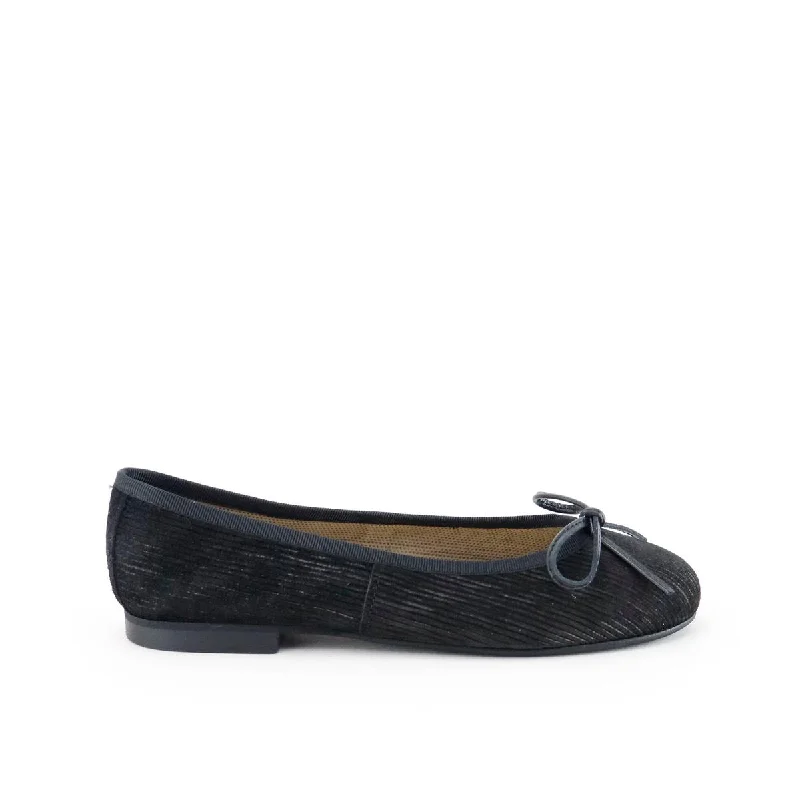 Comfortable Running Sneakers Papanatas Black Corduroy Ballet Flat