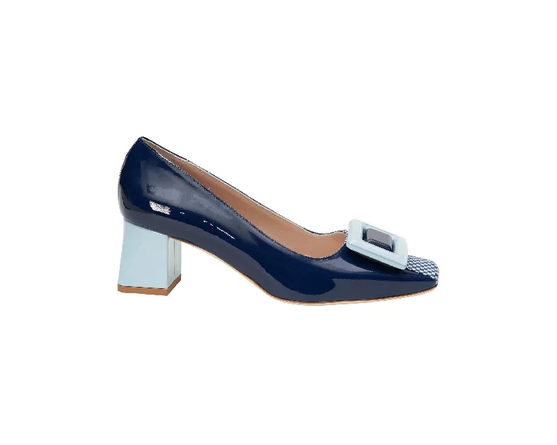 Navy/Baby Blue Patent