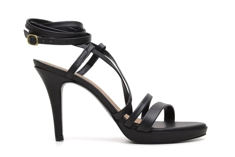 Comfortable Platform Shoes 'Sandra' vegan stiletto heel by Ahimsa - Black