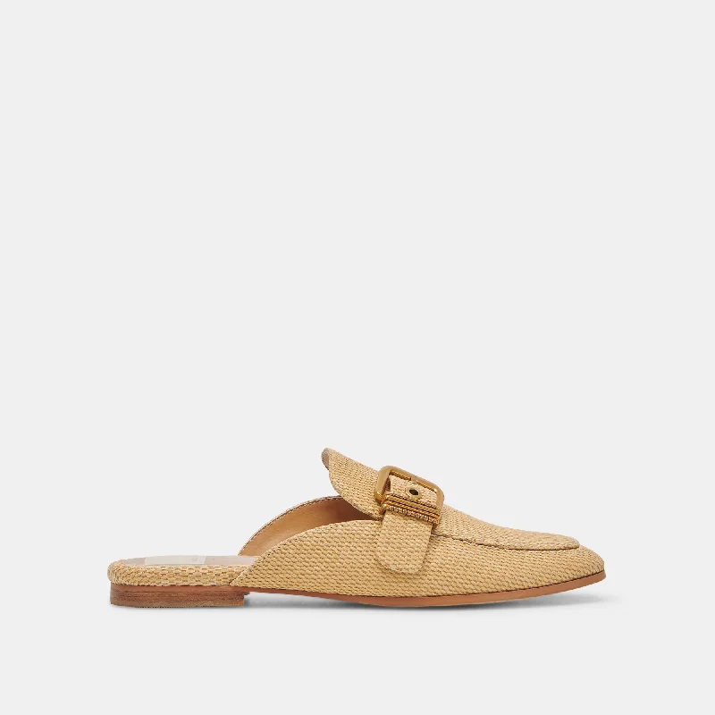 Cozy Winter Shoes SANTEL FLATS HONEY RAFFIA