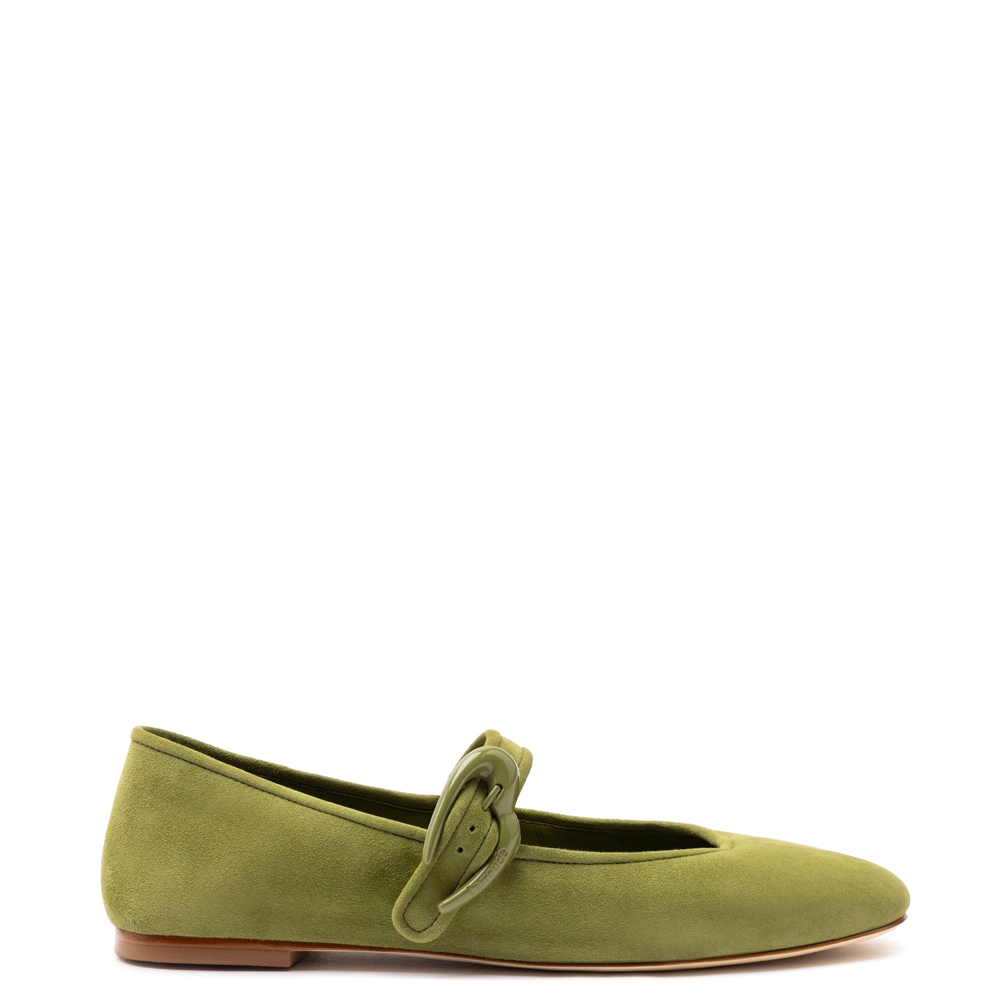 Comfortable Sports Shoes Verona Ballet Flat In Seaweed Suede