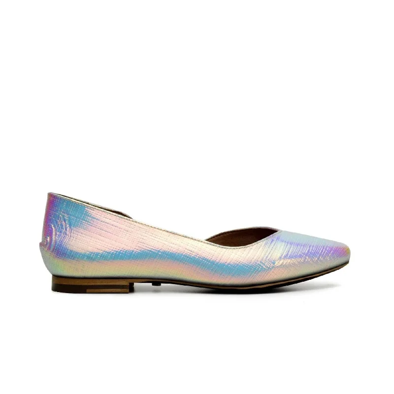 Formal Leather Shoes 'Serena' women's pearl-sheen flat by Zette Shoes