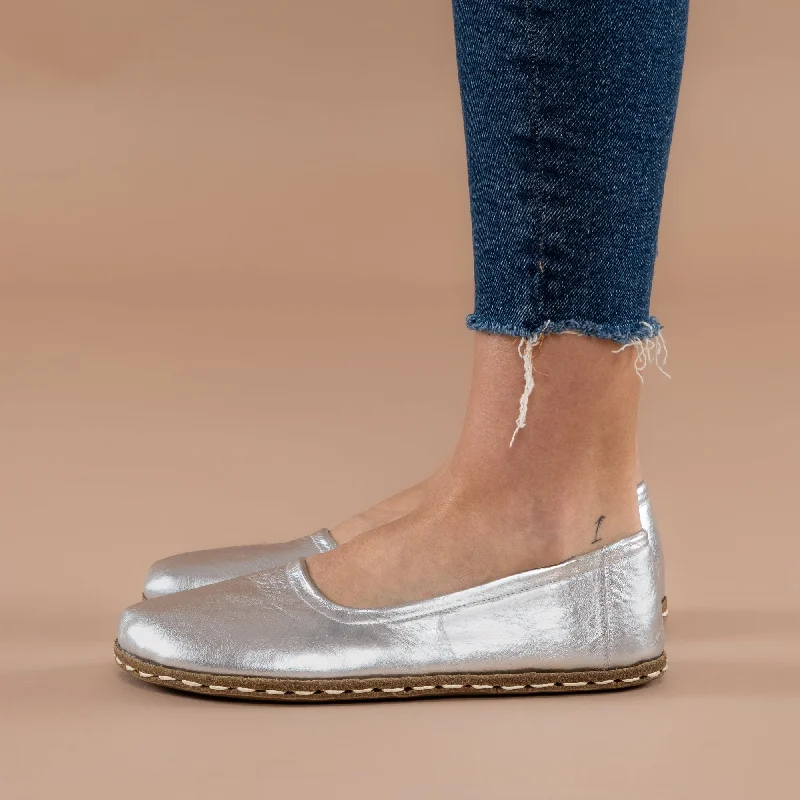 Casual Walking Boots Silver Barefoot Ballet Flats