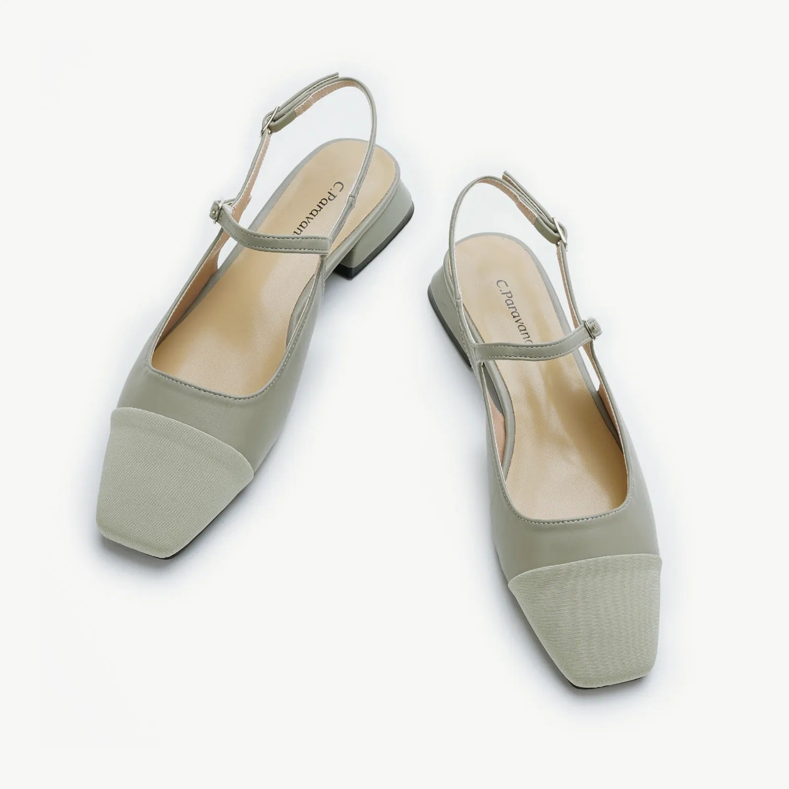 Trendy Walking Boots Square-Toe Slingback Flats (Felicia)
