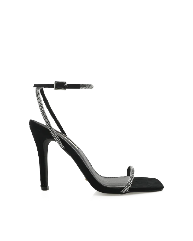 Stylish Sneakers For Hiking STARLETTE - DIAMANTE-BLACK SUEDE