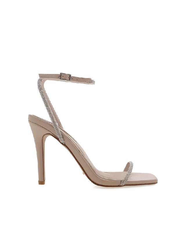 Trendy Lace-Up Shoes STARLETTE - DIAMANTE-NUDE