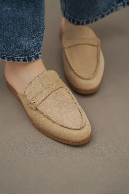 SUEDE LEATHER MULES