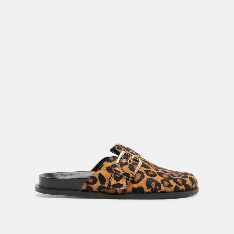 Casual Hiking Sandals SUNDAY FLATS LEOPARD CALF HAIR