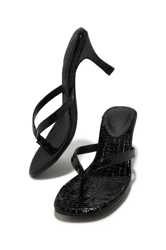 Tania Single Sole Mule Heels - Black Croc