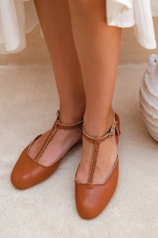 Comfortable Lace-Up Shoes Tresser Slingback Leather Flats