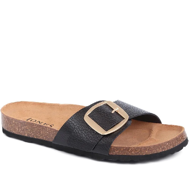 Comfortable Dress Flats Tulip Buckle Mule Sandals - TULIP / 323 847