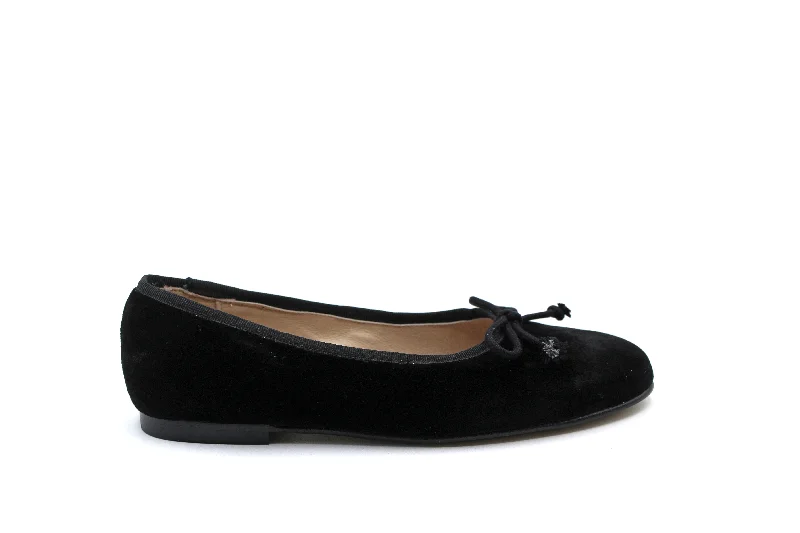 Comfortable Hiking Shoes Valencia Black Velvet Ballet Flat